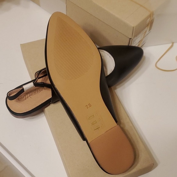 Madewell Margo Black Leather Slingback Flat - Picture 5 of 5